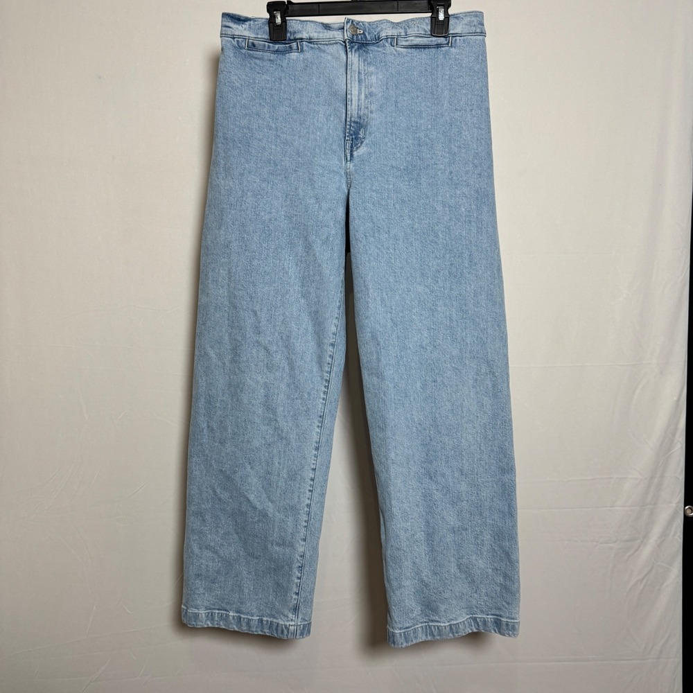Madewell‎ Emmett Wide-Leg Jeans Light Wash High Rise Tall Size 31T